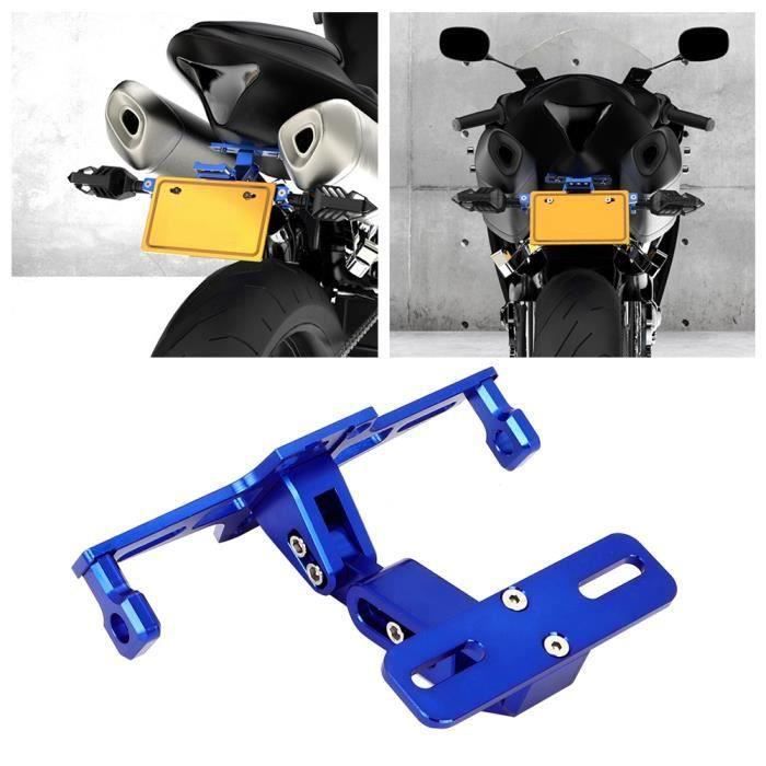 Support De Plaque D'Immatriculation Moto LED Universel Réglable Télescopique - Alliage Aluminium