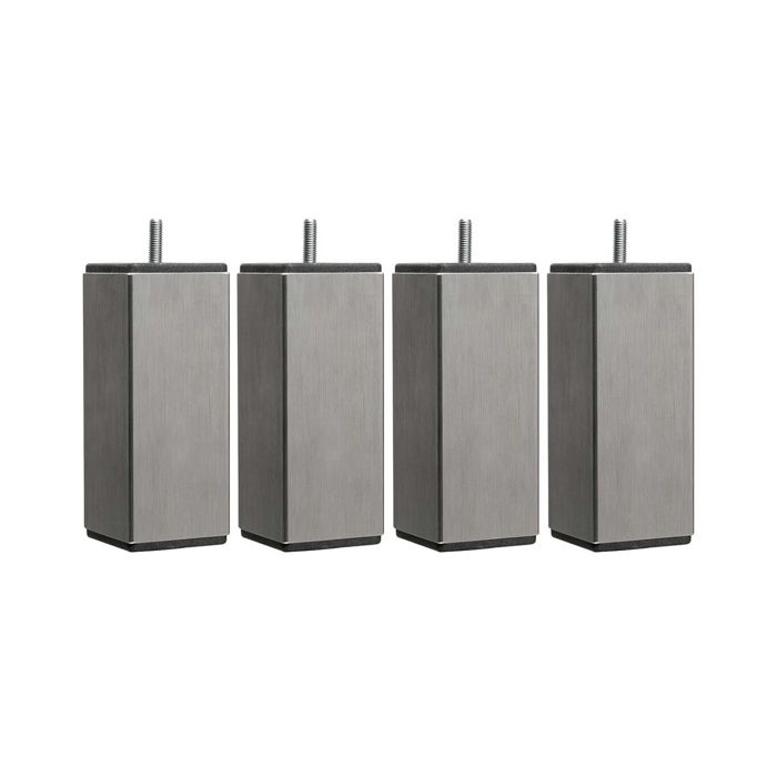4 Pieds De Lit Carrés Inox – Hauteur 15 Cm | Filetage 8 Mm, Diamètre 6 Cm | Pour Sommiers, Fabrication Française - 8