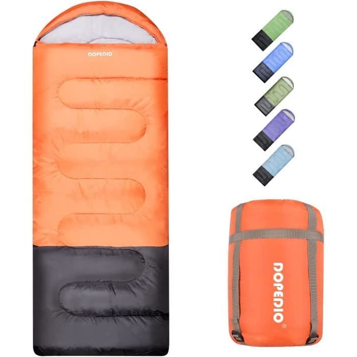 Sac De Couchage DOPEDIO 3-4 Saisons – 220x83cm, Polyester Imperméable, Léger, Pour Adulte/enfant, Avec Sac De Compression