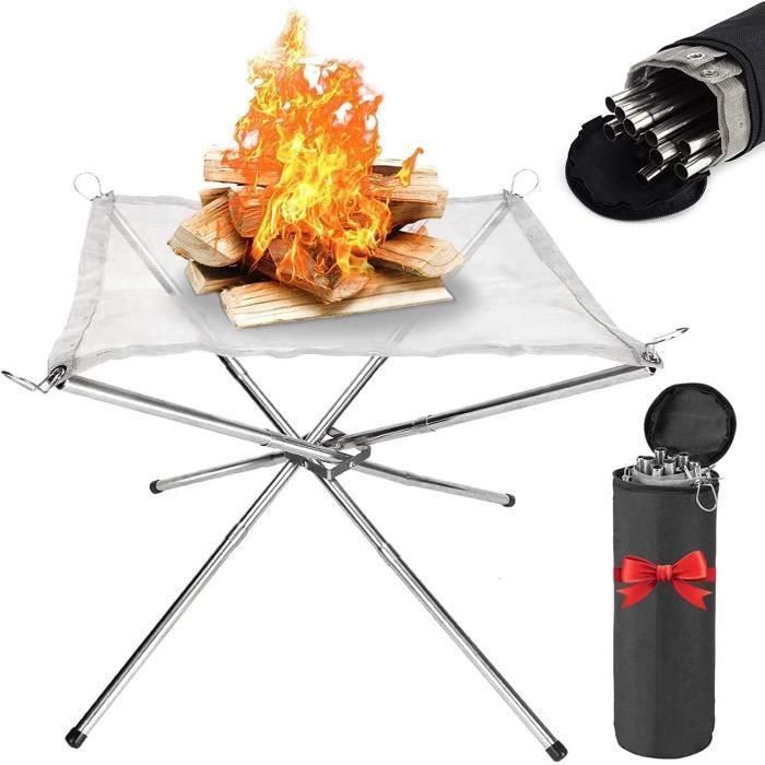 Volcann Mini Brasero Portable En Acier Inoxydable Avec Support De Grille à Picots Et Décapsuleur – Pour Voyage, Camping, Randonnée, Pêche (220 X 110
