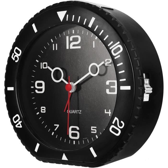 Réveil Analogique Ravel RC049.3, Grand Modèle Rond Noir, Design Moderne