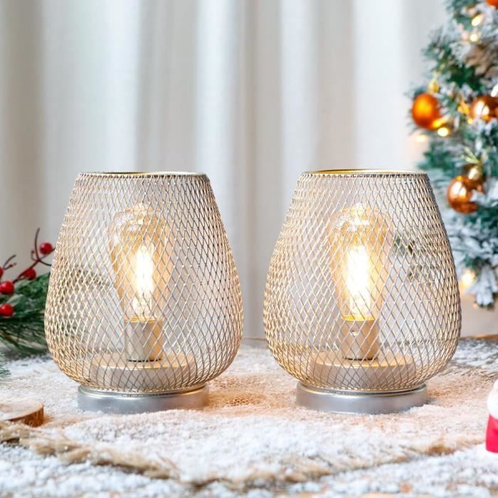 Lanterne Guirlande LED Grise, 10 Lanternes Sur Fil, Batterie, Déco Fête
