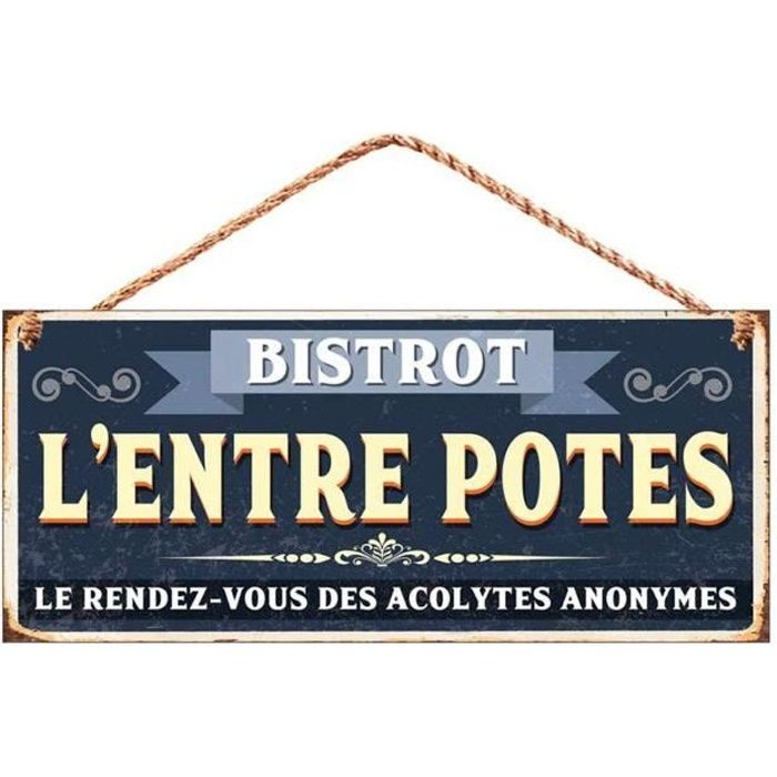 Bistrot Entre Potes Plaque En Metal Deco Murale Cdiscount Maison