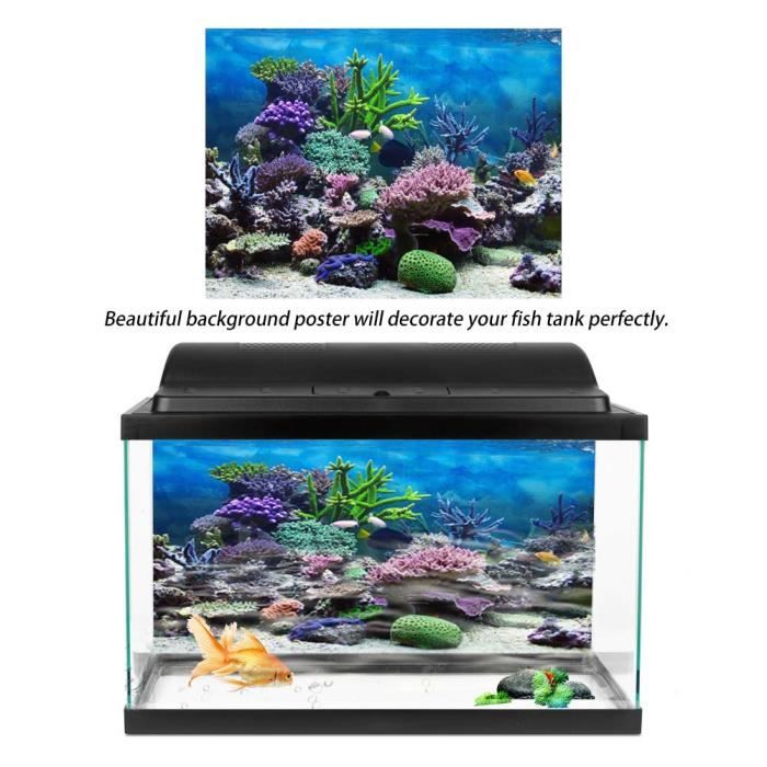 Comparer les prix de SURENHAP Affiche d'aquarium Affiche de Fond d'aquarium Corail Adhésif en PVC Papier de Décor de Toile de animalerie decoration