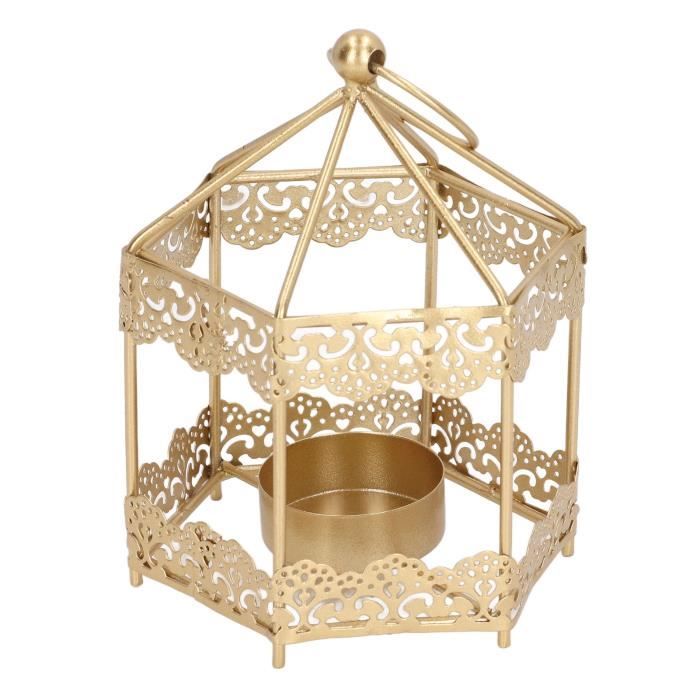 DECORKEY Lanterne à Bougie Suspendue Vintage – Métal Noir Brossé Cuivre, Verre, Hauteur 30,5 Cm