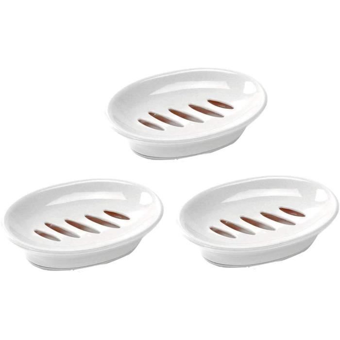 4 Porte-savons Avec égouttoir – Couleurs Assorties, Double Couche, Fixation Adhésive, Pour Salle De Bain/cuisine