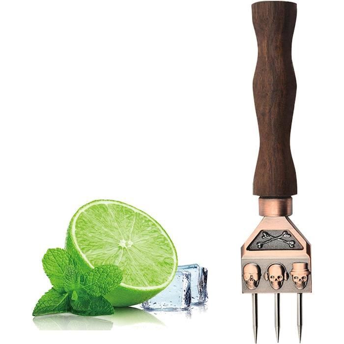 Couteau à Glace Barman - Acier Carbone, Manche Bois, Housse Incluse
