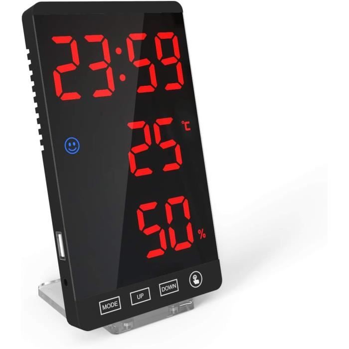 Horloge Réveil Led En Bois USB - Température Calendrier Alarme - Prix En Algérie | DZ