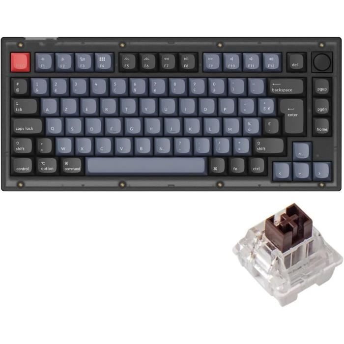 V1 Iso-Fr-Layout Clavier Mécanique Filaire Custom Knob Version, 75% ...