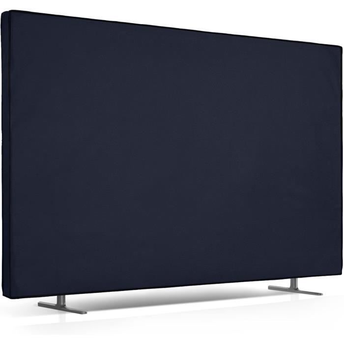 Kwmobile Housse Écran TV 49-50 Pouces - Protection Télévision Anti-Poussière Blanc-Noir Avec Design Boussole