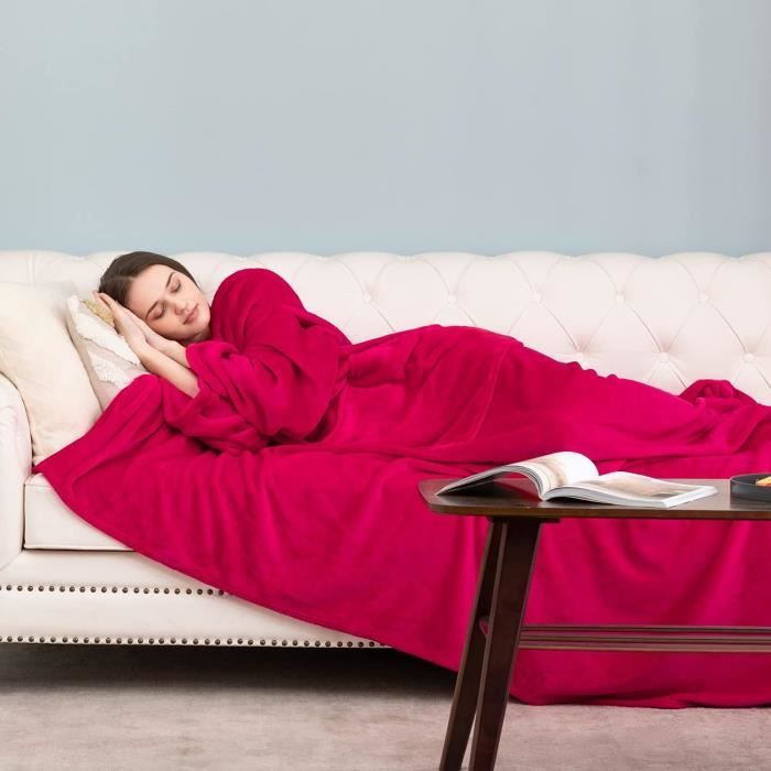 Couverture Avec Manches CelinaTex TV Et Poche Pour Les Pieds