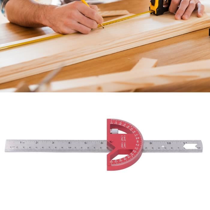Règle En T De Précision Pour Menuisier – Règle D'Angle Ajustable Avec Curseur Métal, Outil Polyvalent De Traçage Et Mesure Bois