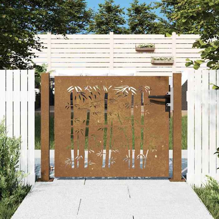 vidaXL Portail de jardin acier corten 105 x 80 cm