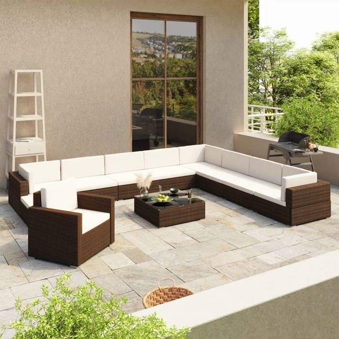 vidaXL Jeu de Meuble de Jardin 35 pcs Résine Tressée Terrasse Extérieur Patio 41262 - vue 4