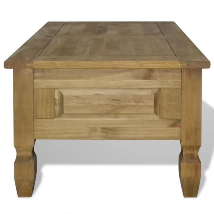 Table basse en Pin mexicain Gamme Corona 100 x 60 x 45 cm - VINGVO - Campagne - Bois - Marron