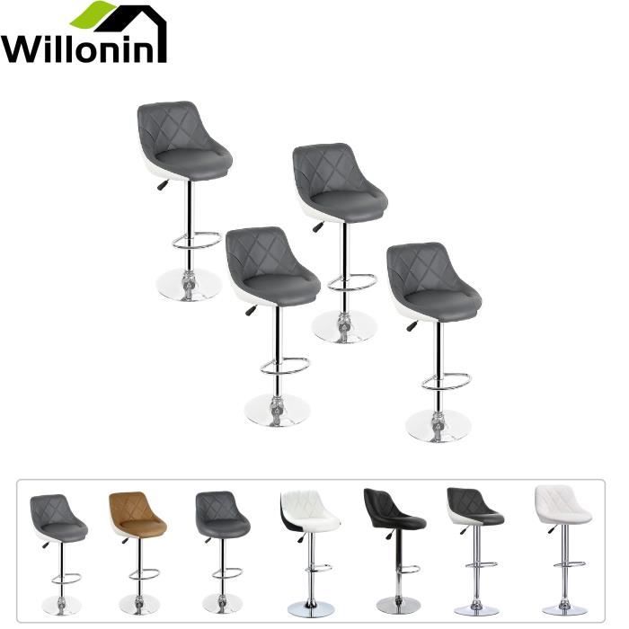 Tabouret De Coiffeuse Rembourré Blanc - 44 Cm De Hauteur - Stable (120 Kg), Patins Antidérapants - Pour Dressing, Entrée, Chambre - 4