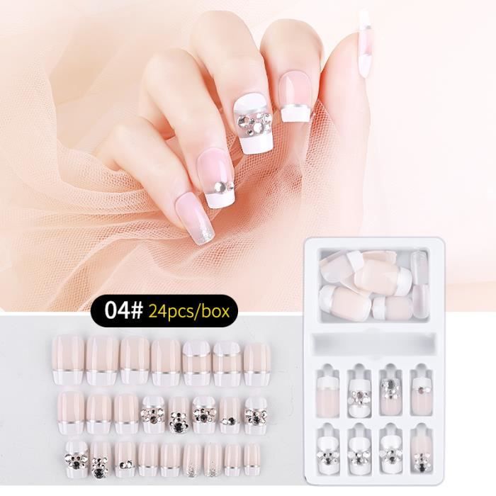 FAUX ONGLES,No.4Ensemble de faux ongles artificiels à pression, pour