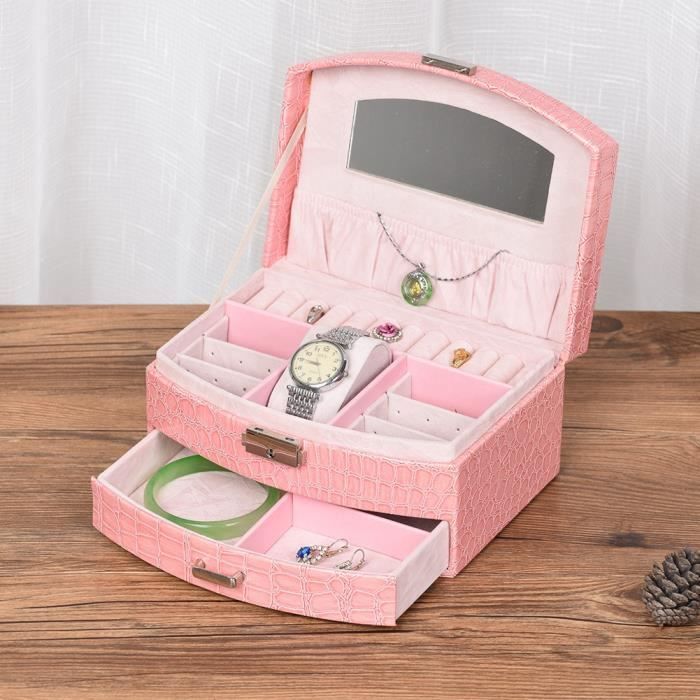 Gadpiparty Boîte à Clés En PU Portable - Organisateur Rangement Documents Grande Capacité