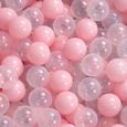 KiddyMoon 100 7Cm L'ensemble De Balles Plastique Pour Piscine Enfant Fabriqué En EU, Rose Poudré/Transparent-1
