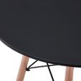 BenyLed Table à manger ronde moderne avec pieds en bois de hêtre et cadre en métal, table de cuisine scandinave, Noir-1