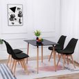 DORAFAIR Table + 4 Chaises Noir Style Scandinave Moderne-1