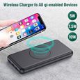 iPosible Batterie Externe à Induction Qi 26800mAh 18W PD avec USB Charge Power Bank Wireless 2 Input 4 Output QC3.0 Charge Rapide-1