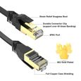 Câble Ethernet Cat7 Câble Réseau Plat RJ45 Haut Débit Blindé 10Gbps 600MHz 8P8C Compatible avec Routeur Modem(10M)-1