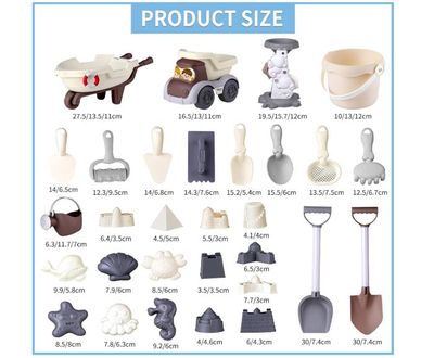Kit De Plage DAZZTIME 15 Pièces - Seau Pliable, Pelles, Tamis, Moules, Arrosoir - Jouets De Sable Pour Enfants Dès 1 An - Cadeau été Plage Bac à Sable