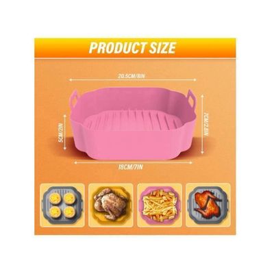 Accessoire Friteuse Sans Huile Réutilisable Moules Silicone Pour Friteuse à Air Chaud KOBOKO - Lot De 2, Pliables, Résistants à La Chaleur, Jusqu'à 8L Silicone Air Fryer