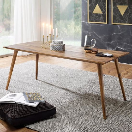 FineBuy Table Basse En Bois Massif Sheesham 60x60x40 Cm - Style Maison De Campagne Salon Naturel