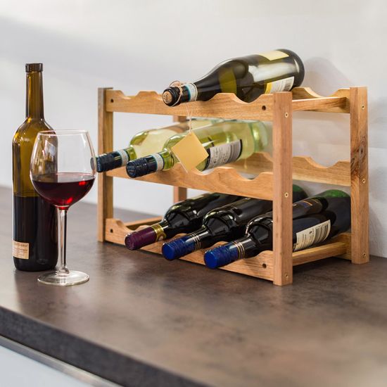 Casier à Bouteilles En Bambou - Rangement Pour 28 Bouteilles - Cave Ou Cuisine