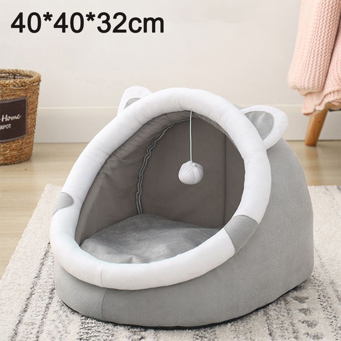 Lit Niche Pour Chat Ou Petit Chien - Dôme Rembourré Avec Coussin Amovible Lavable, Doux Et Chaud, Taille S/M/L