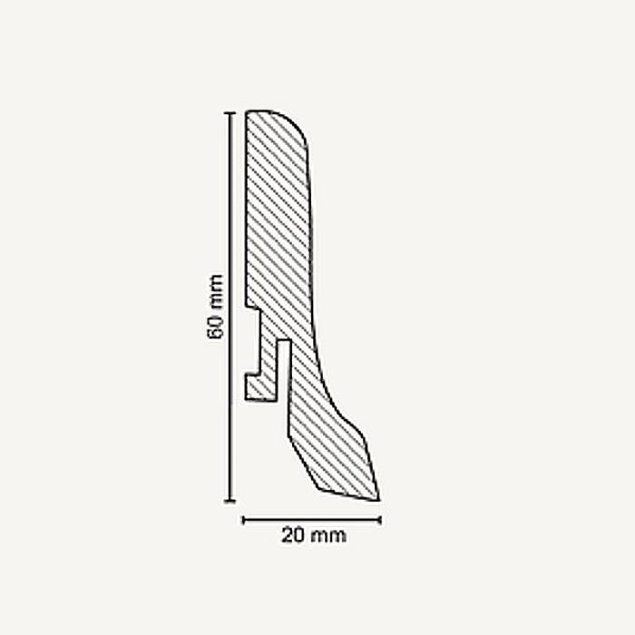 Plinthe Cache-tuyaux PROVISTON - 64x96x2500 Mm - MDF Blanc - Profil Hamburg