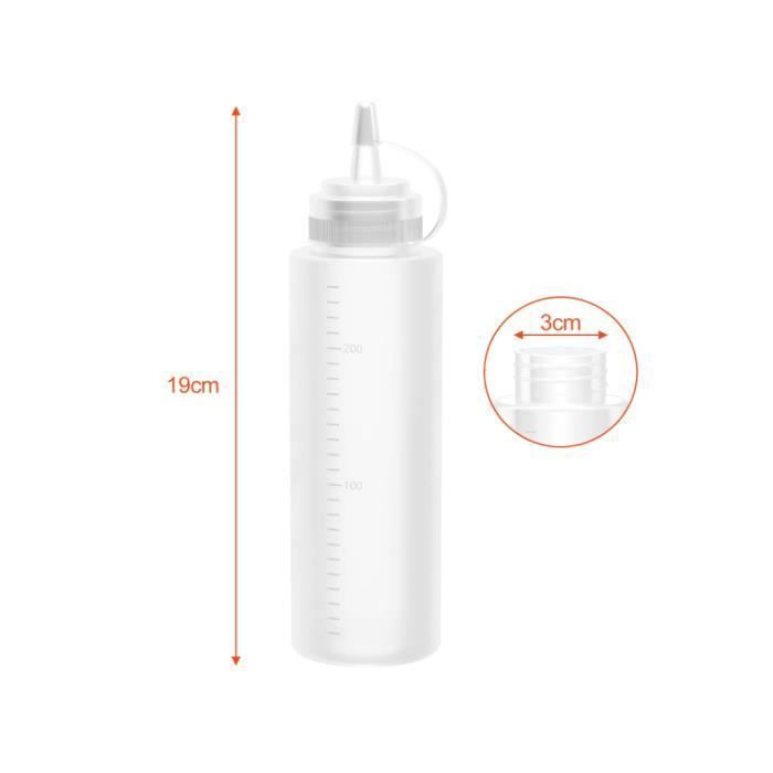 Juncture Lot De 12 Bouteilles Souples Sauce 200 Ml – Flacons Pressables Transparents Pour Ketchup, Huile, Peinture & Condiments