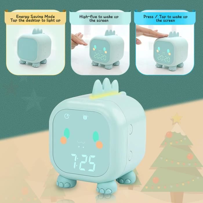 Akozon Réveil LED Réveil Pour Enfants, Dessin Animé, Mignon, Intelligent, à Piles, Numérique