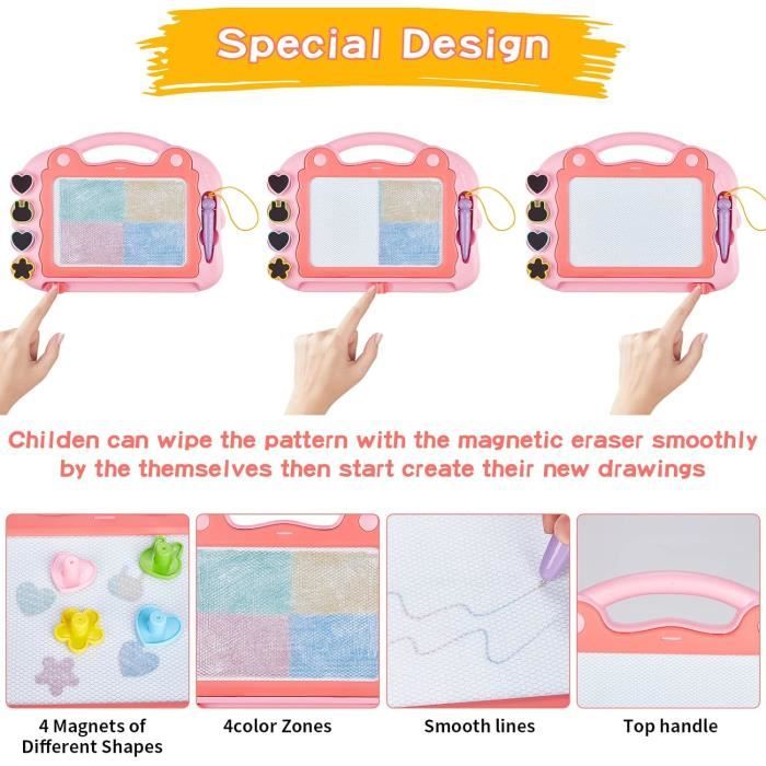 Tableau Magique En Bois Pour Enfants 2 Ans+ - Magnétique, Stylo Attaché, Effaçable - Éducatif, Inspiré Montessori