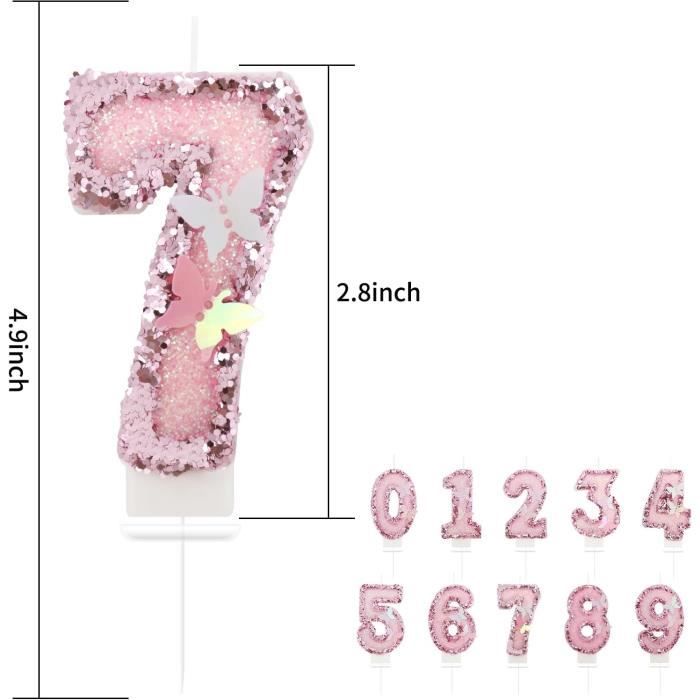 Bougie Chiffre, 7,5 cm Bougie d'Anniversaire 3D Bougie Gâteau Rose Bougie  Anniversaire Couronne pour Fille Décoration pour Fête d'Anniversaire  Mariage Anniversaire (6) : : Cuisine et Maison