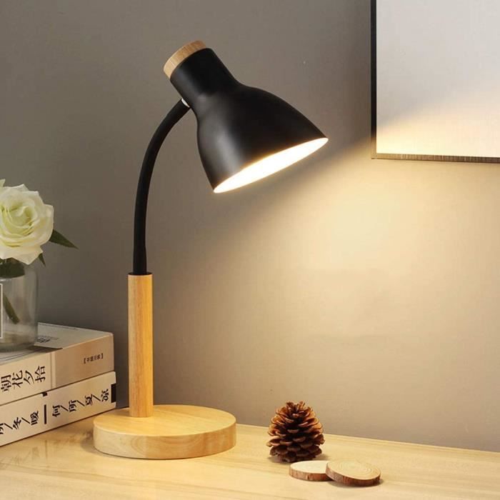 Lampe de Table rétro en bois, douille E27, support de Base de lampe de  bureau Vintage