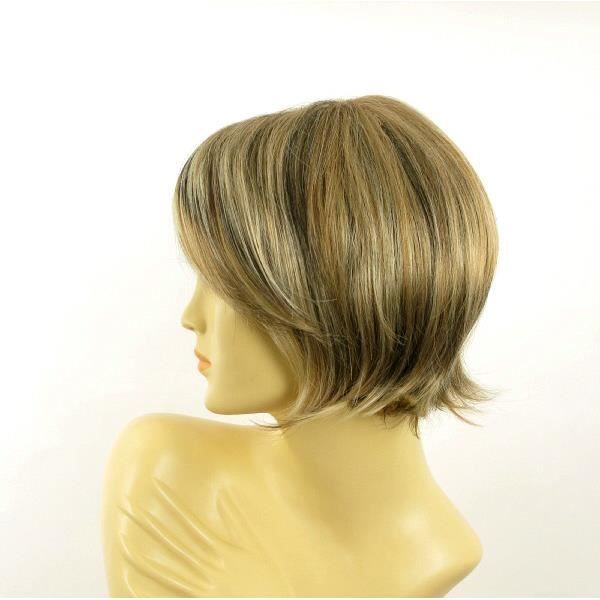 Perruque Femme MAIA - Blond Clair Méché Cuivré Chocolat, 40 Cm, Synthétique, Taille Moyenne