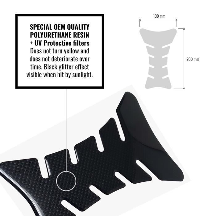 Protection Adhésive 3D Carbone Pour Réservoir De Moto Sport - 20x13 Cm - Anti-rayures