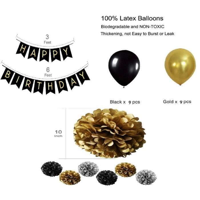 D F02 - Ensemble de ballons joyeux anniversaire, 1 ensemble, banderole, guirlande, banderole D F02 - Ensemble de ballons joyeux anniversaire, 1 ensemble, banderole, guirlande, banderole