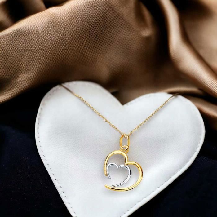Pendentif Cœur Plaqué Or 18 Carats (750/000) - Neuf Avec Étiquettes