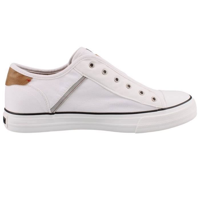 Tennis Mustang Baskets En Toile Blanche Baskets En Toile Blanc