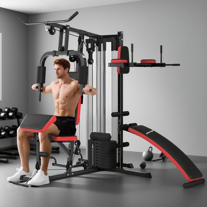 HOMCOM Banc de musculation banc pliable de fitness avec oreiller