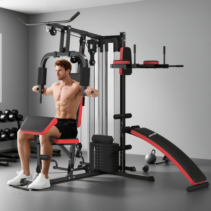 Machine D'Extension Et Curl Des Jambes SPORTNOW - Banc Musculation Maison Pour Cuisses/Fessiers (Charge Max 120kg, Acier Noir)