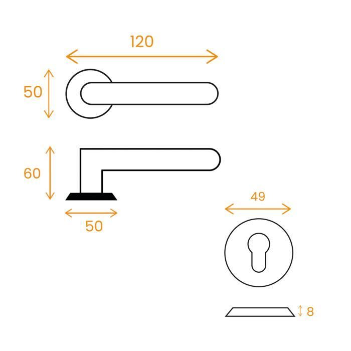 Poignée de Porte - STORE & MENUISERIE 2.0 - Clé L - Inox - Carré 7 mm ...