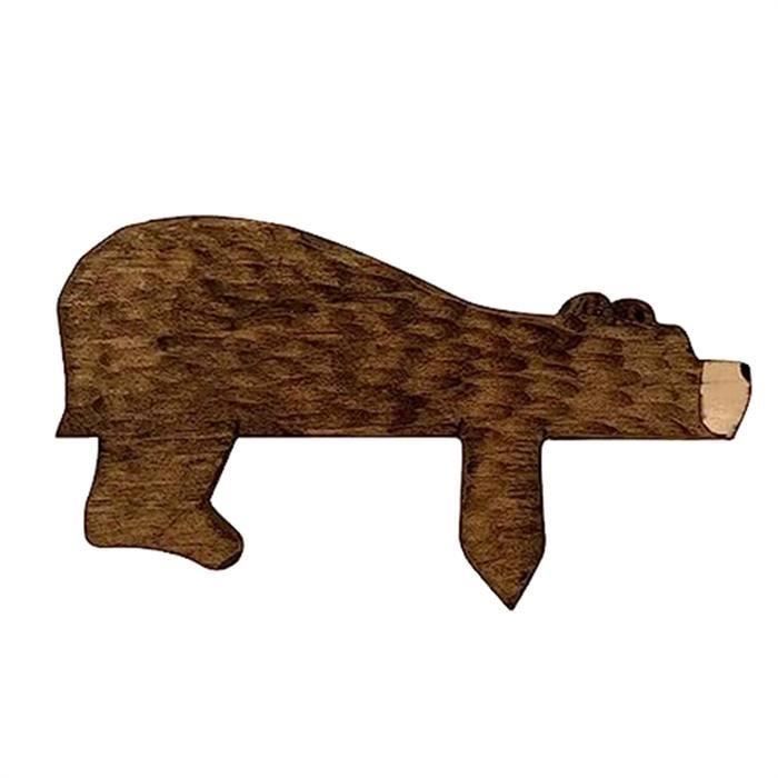 Wooden Hand Carved Bear Statue Handmade Figurine Sculpture Wood Lodge Cabin Art