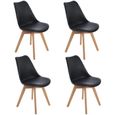 DORAFAIR Table + 4 Chaises Noir Style Scandinave Moderne-2