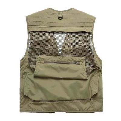 Gilet de pêche multi-poches homme extérieur veste sans manches