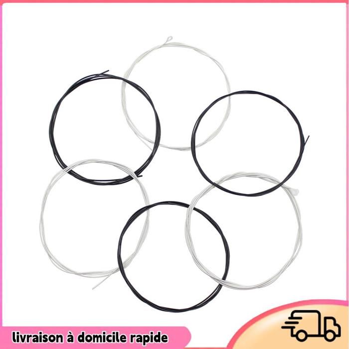 Cordes De Guitare Acoustique Nylon - Lot De 6 - Calibrées .028-.043 - Pour Guitare Classique/folk